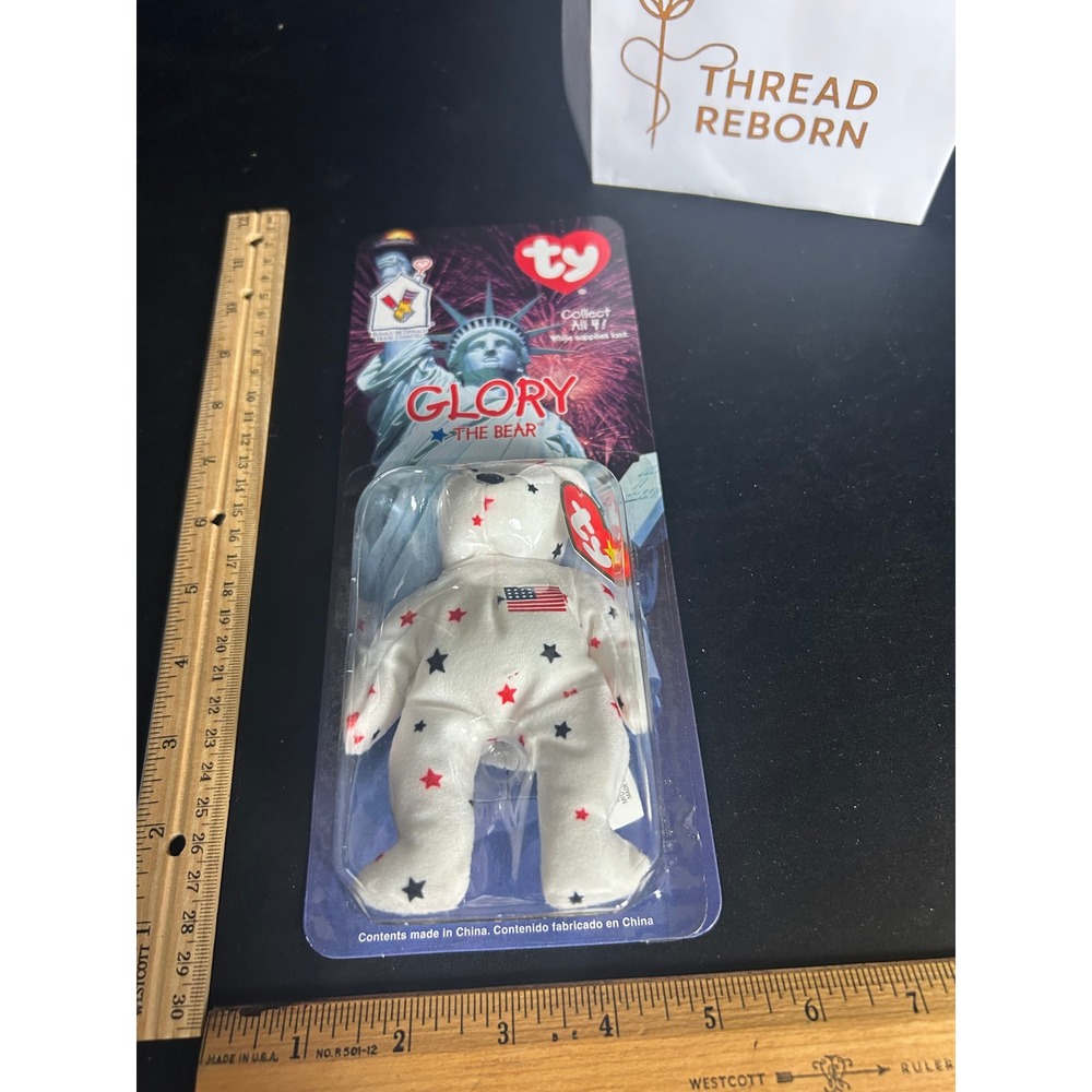 TY Glory The Bear McDonald's 1999 Beanie Baby USA Independence Day Toy